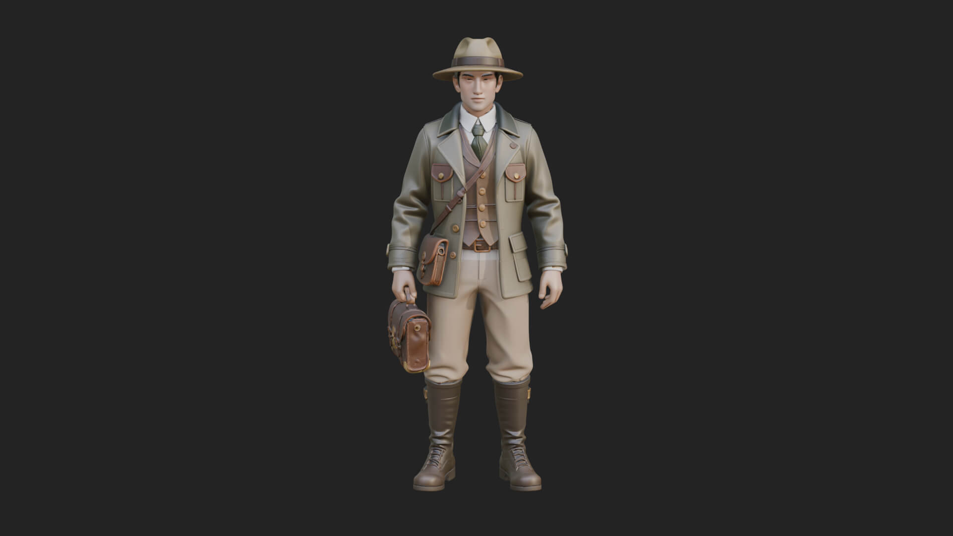 Detective Man Statue Design 3 3D Print Model 3D Model