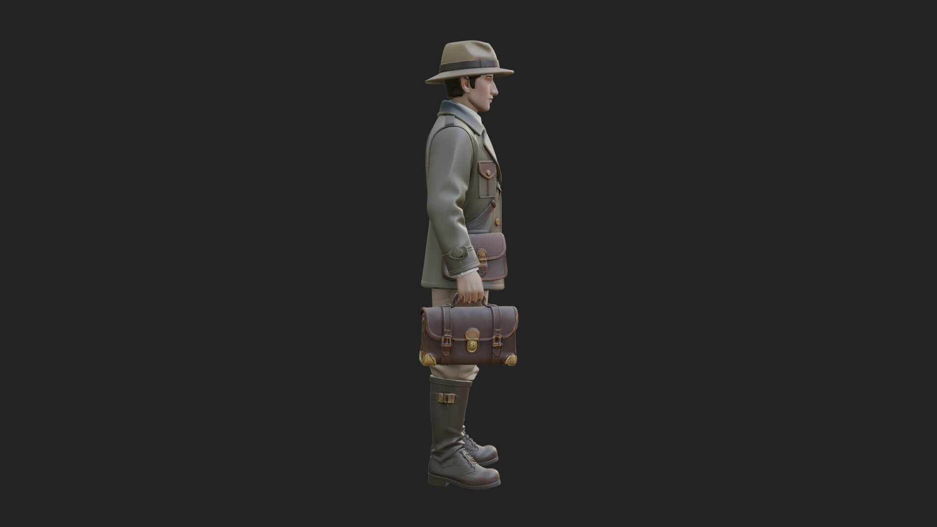 Detective Man Statue Design 3 3D Print Model 3D Model