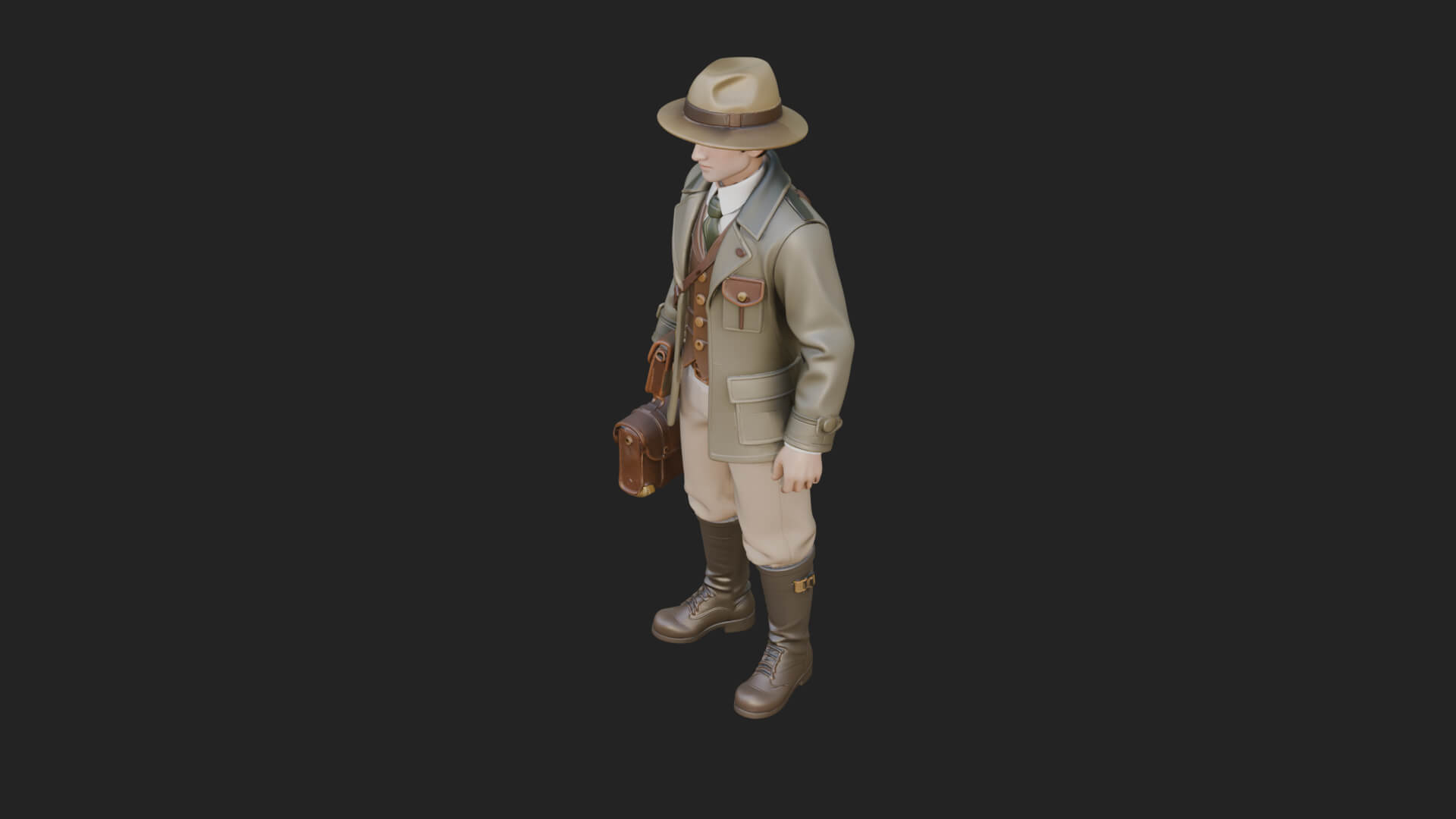 Detective Man Statue Design 3 3D Print Model 3D Model
