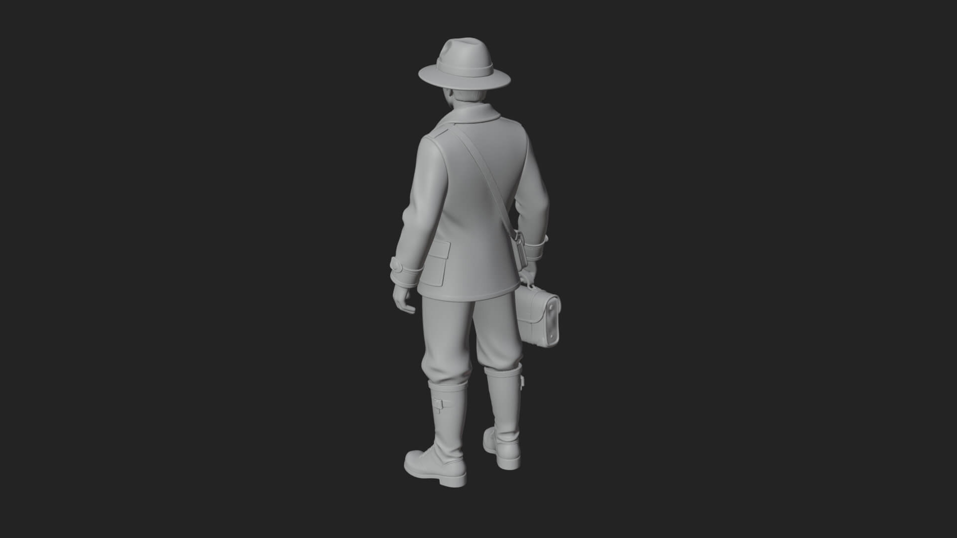 Detective Man Statue Design 3 3D Print Model 3D Model