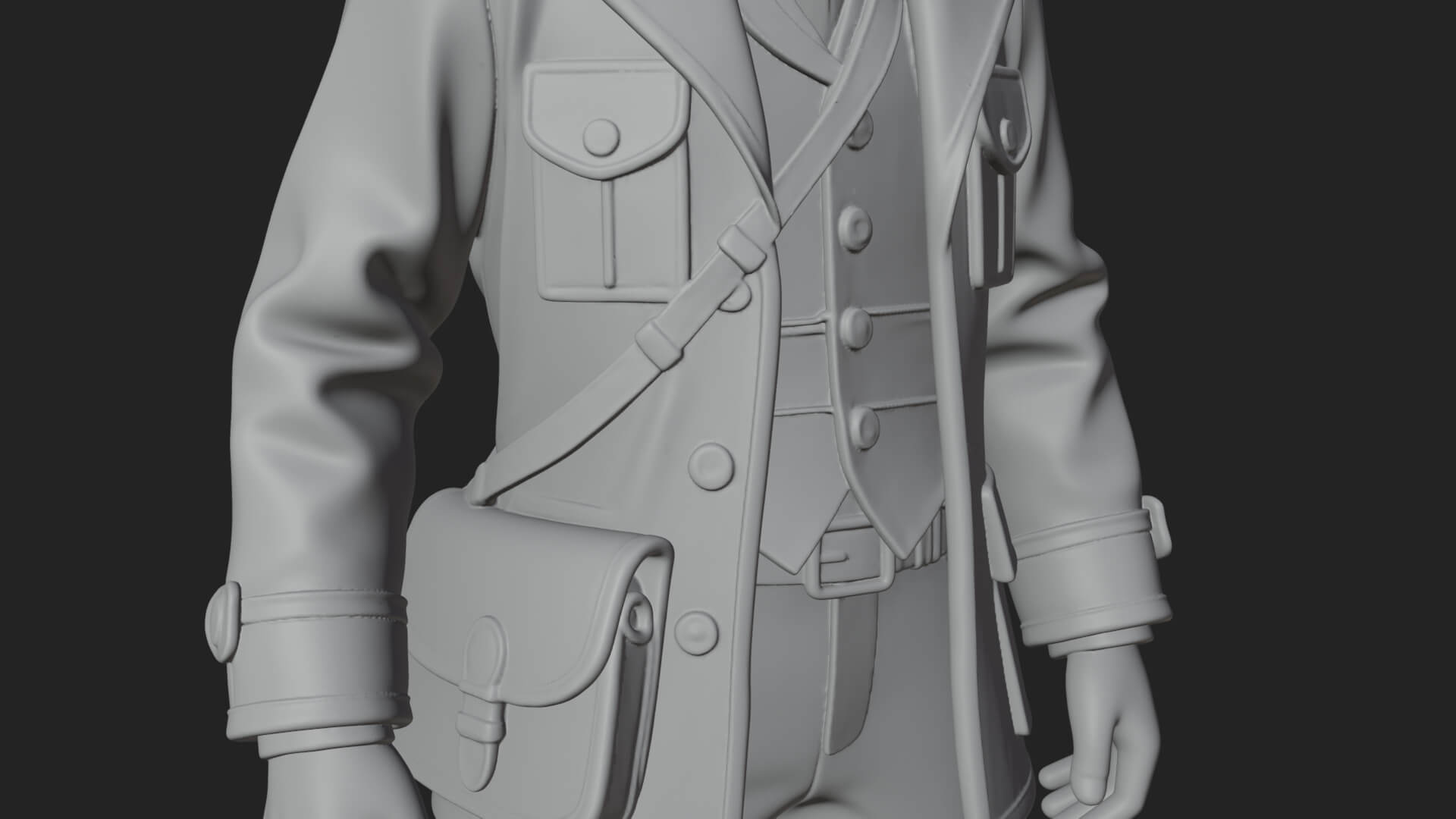 Detective Man Statue Design 3 3D Print Model 3D Model