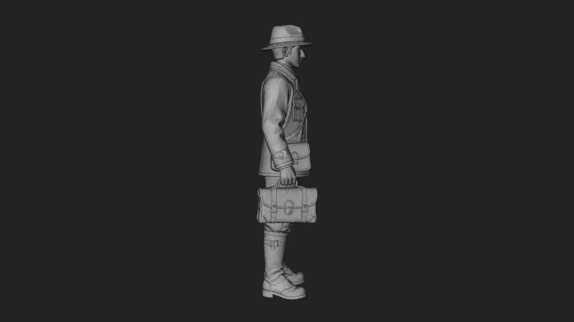 Detective Man Statue Design 3 3D Print Model 3D Model
