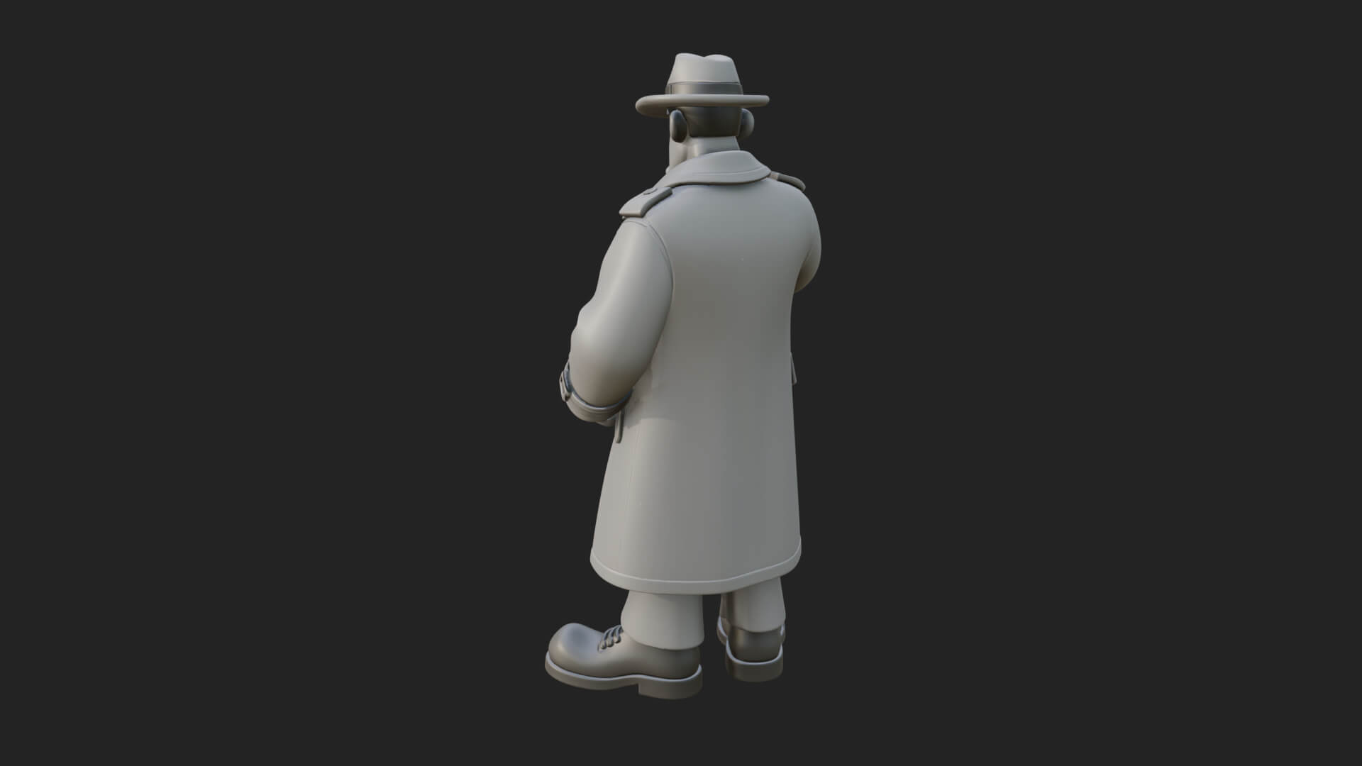Detective Man Statue Design 4 3D Print Model 3D Model