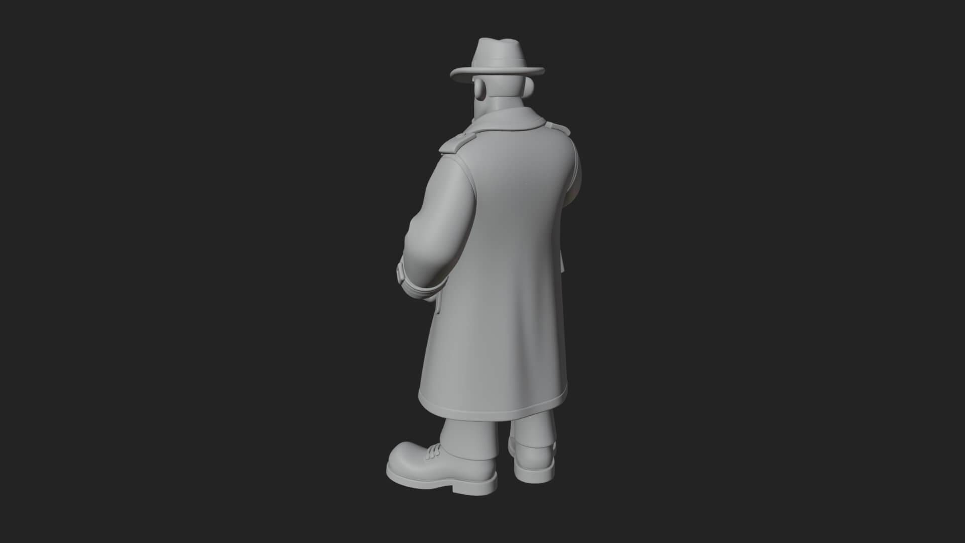 Detective Man Statue Design 4 3D Print Model 3D Model