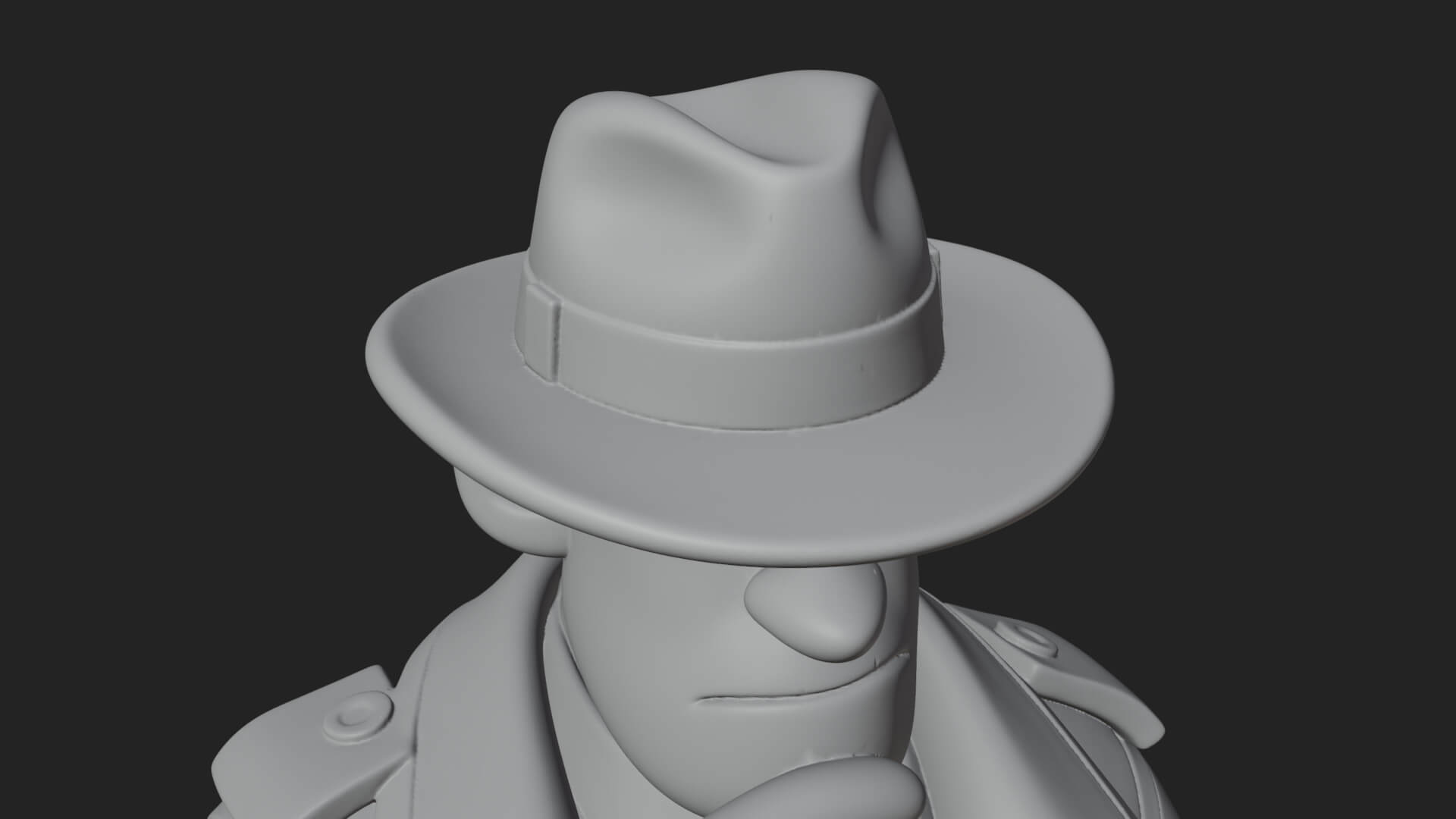 Detective Man Statue Design 4 3D Print Model 3D Model