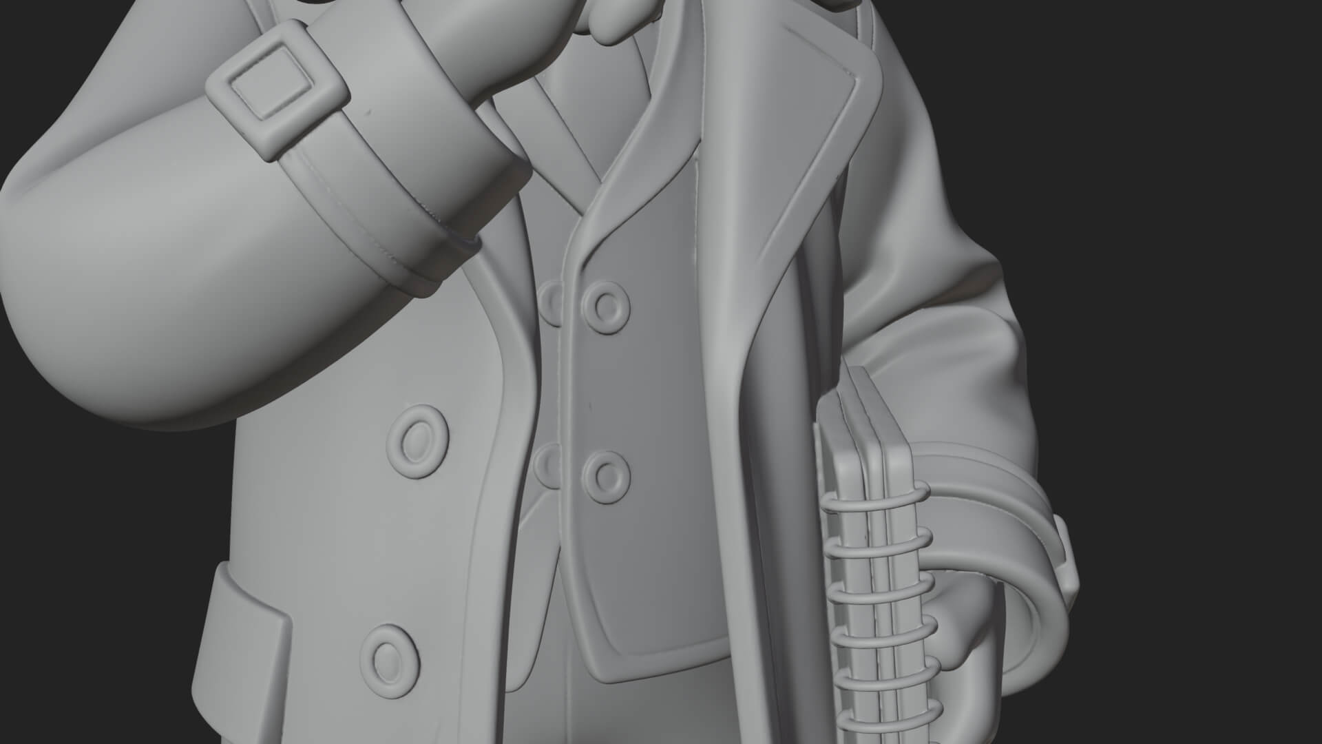 Detective Man Statue Design 4 3D Print Model 3D Model