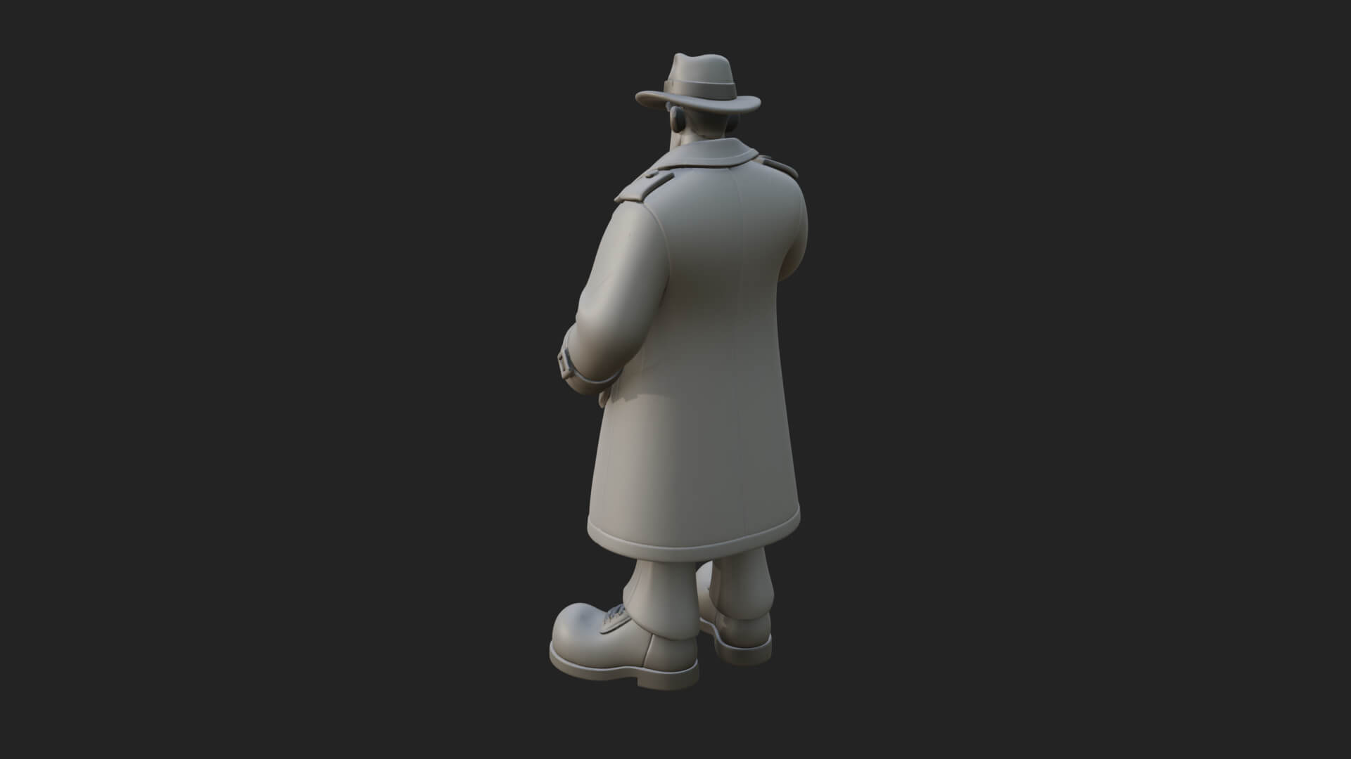 Detective Man Statue Design 5 3D Print Model 3D Model