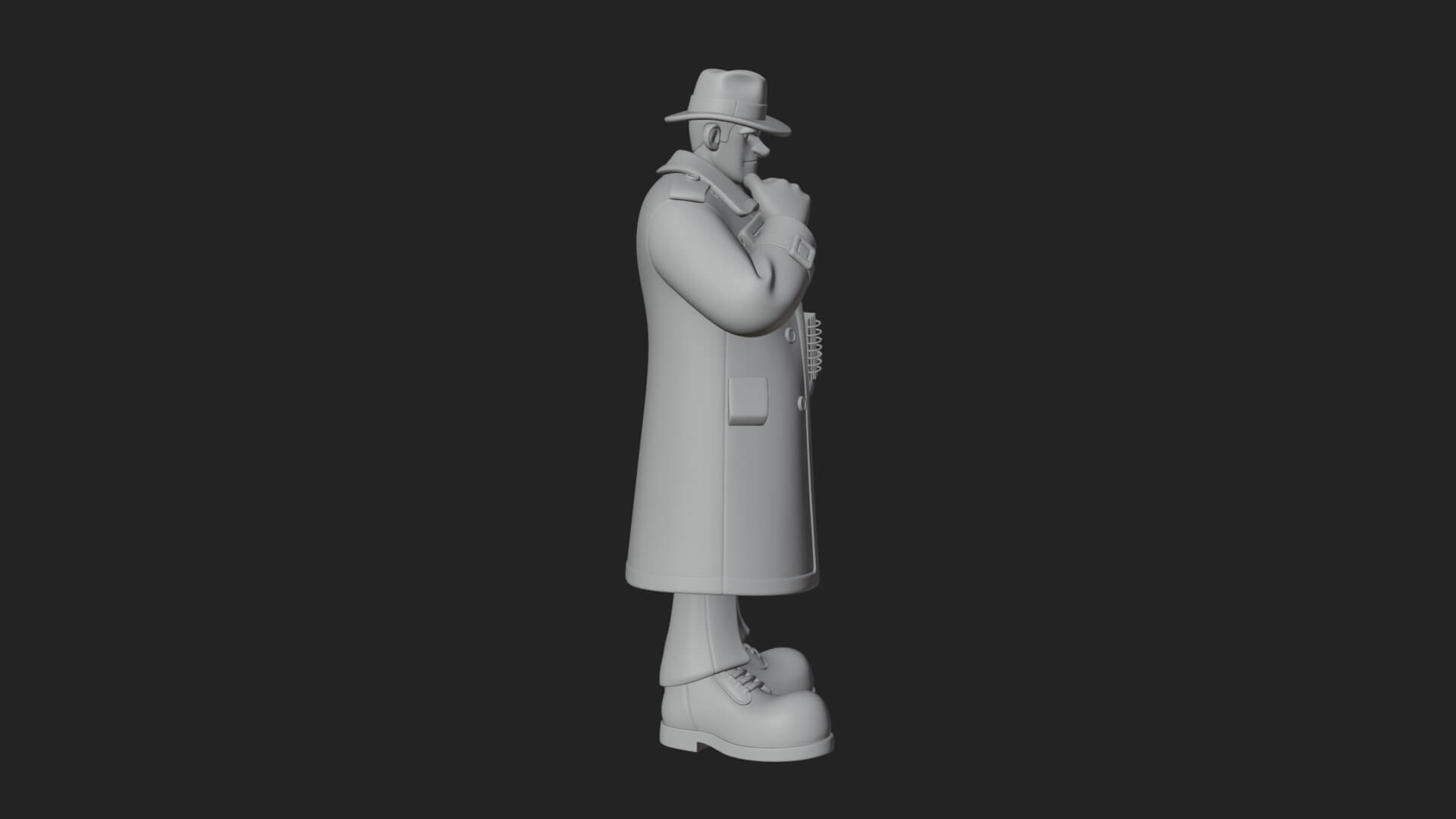 Detective Man Statue Design 5 3D Print Model 3D Model