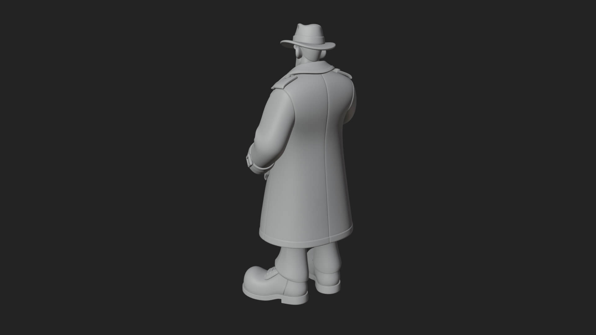 Detective Man Statue Design 5 3D Print Model 3D Model