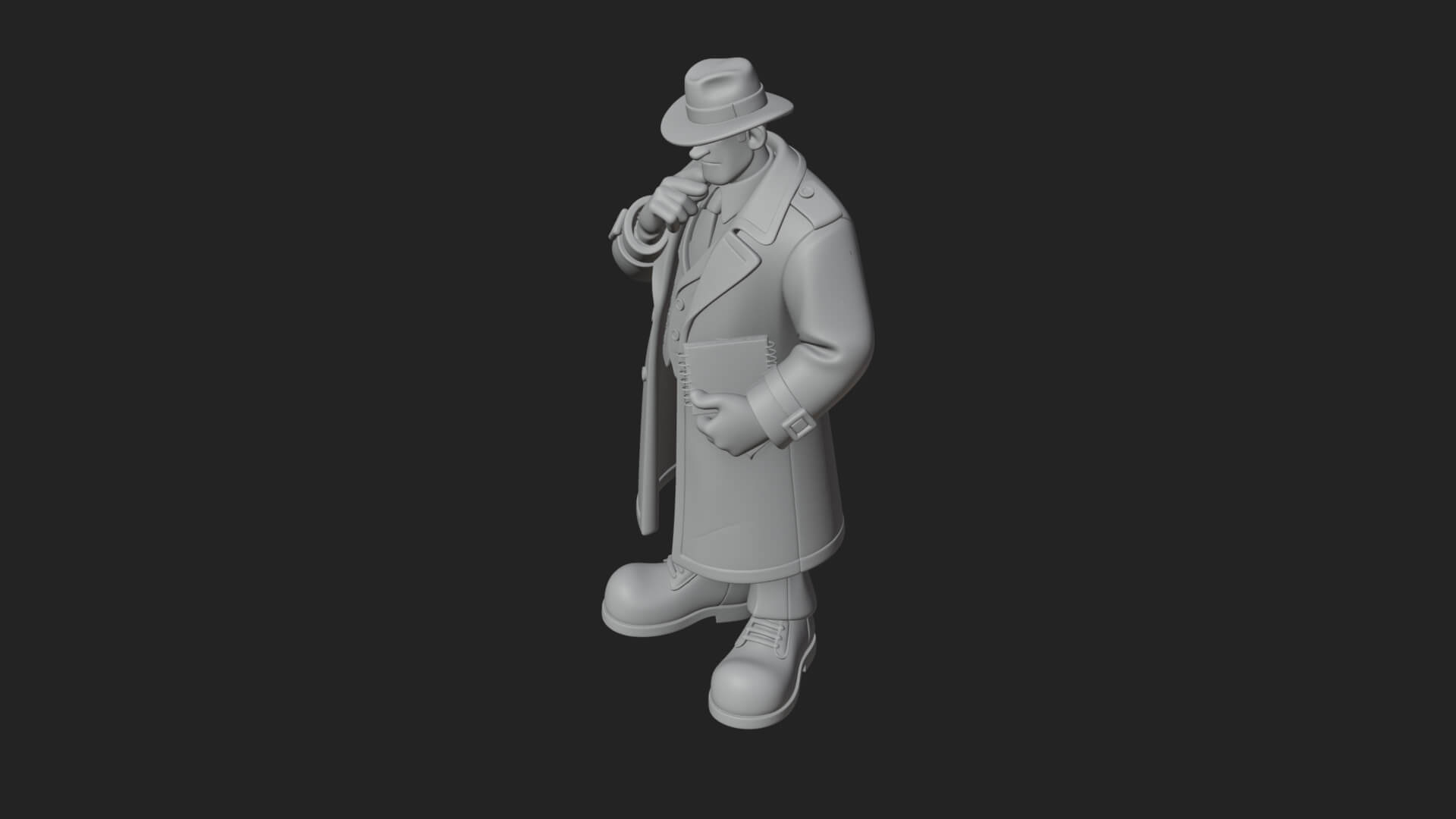 Detective Man Statue Design 5 3D Print Model 3D Model
