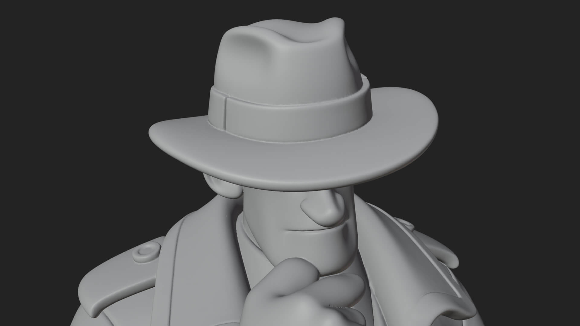 Detective Man Statue Design 5 3D Print Model 3D Model