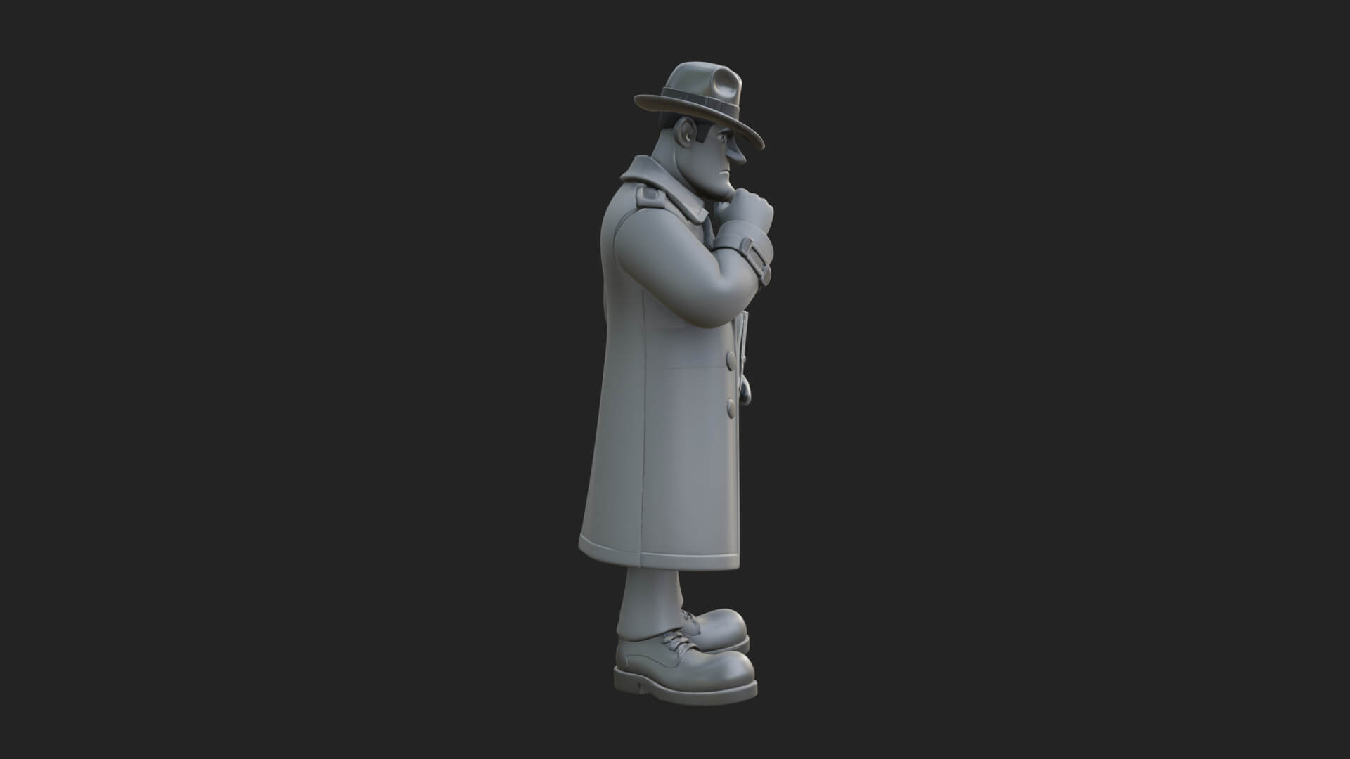 Detective Man Statue Design 6 3D Print Model 3D Model