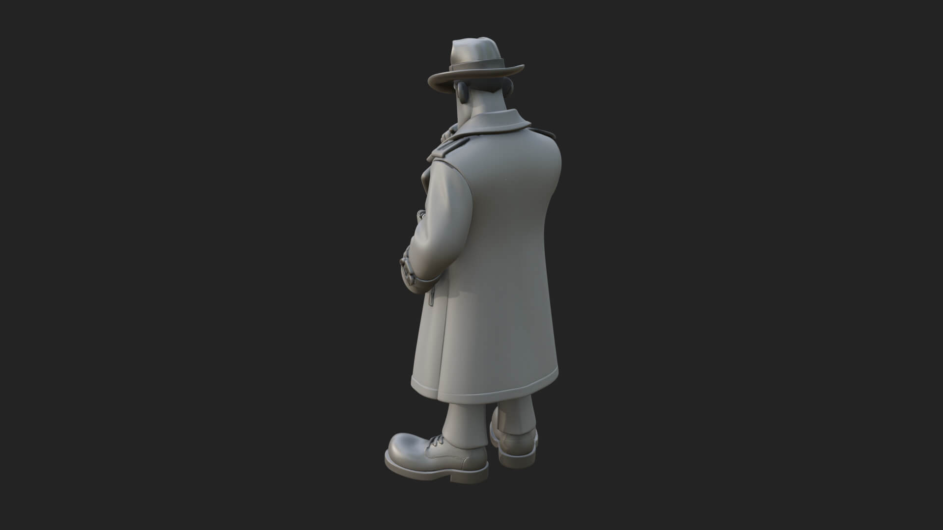 Detective Man Statue Design 6 3D Print Model 3D Model
