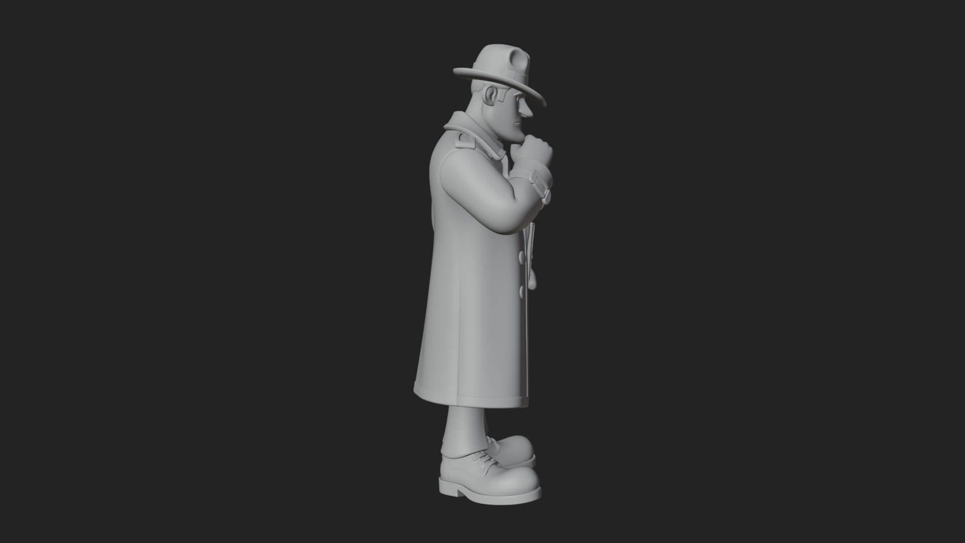 Detective Man Statue Design 6 3D Print Model 3D Model