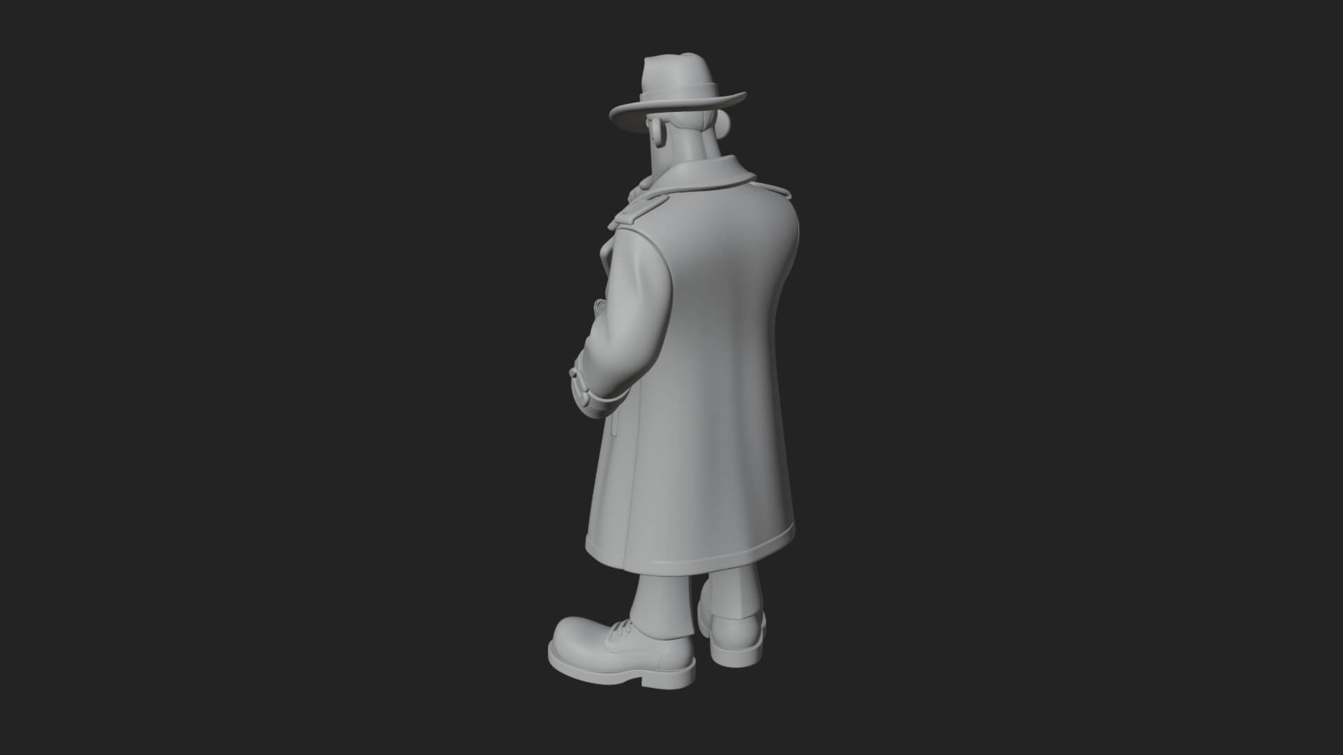 Detective Man Statue Design 6 3D Print Model 3D Model