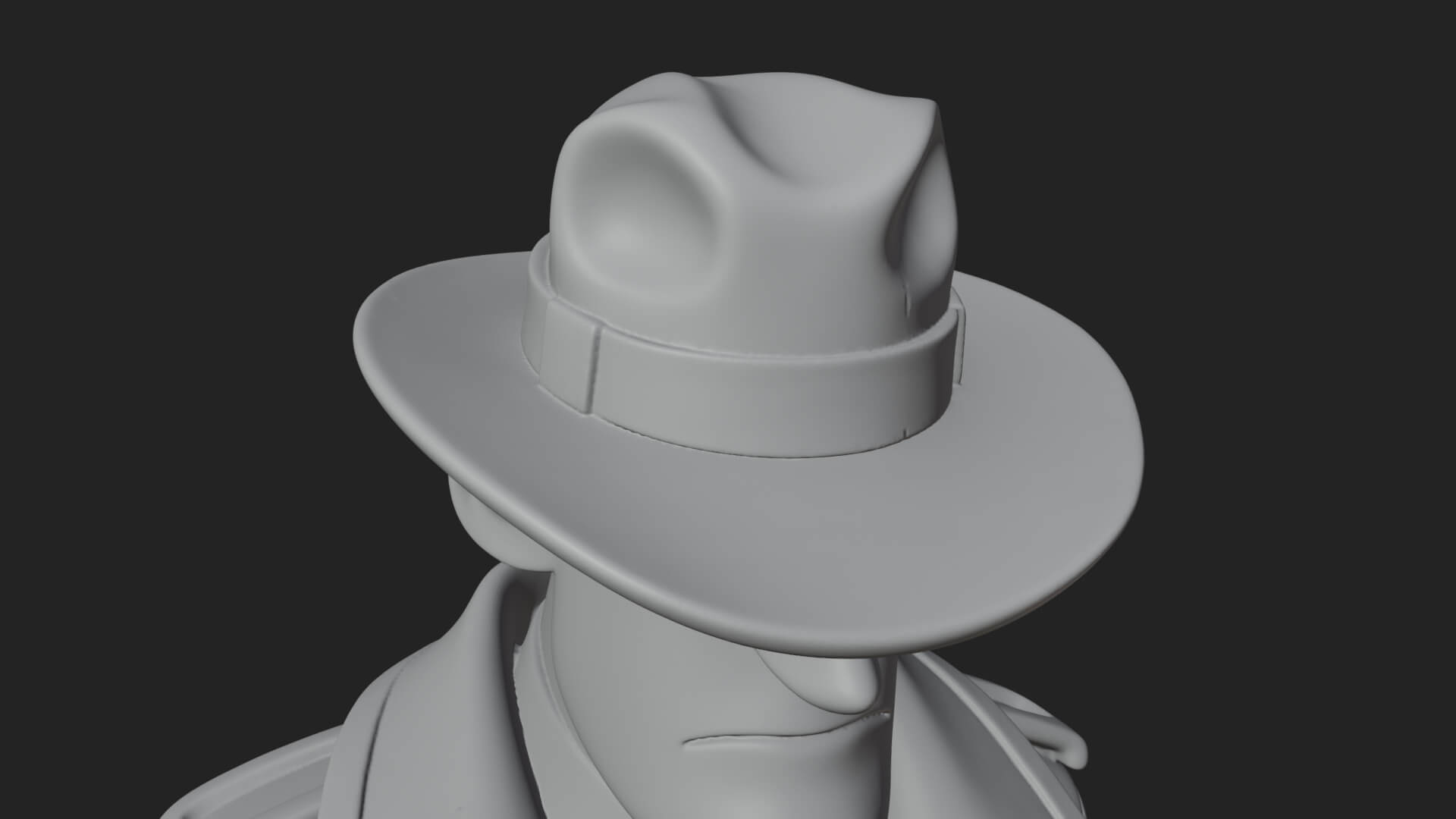Detective Man Statue Design 6 3D Print Model 3D Model