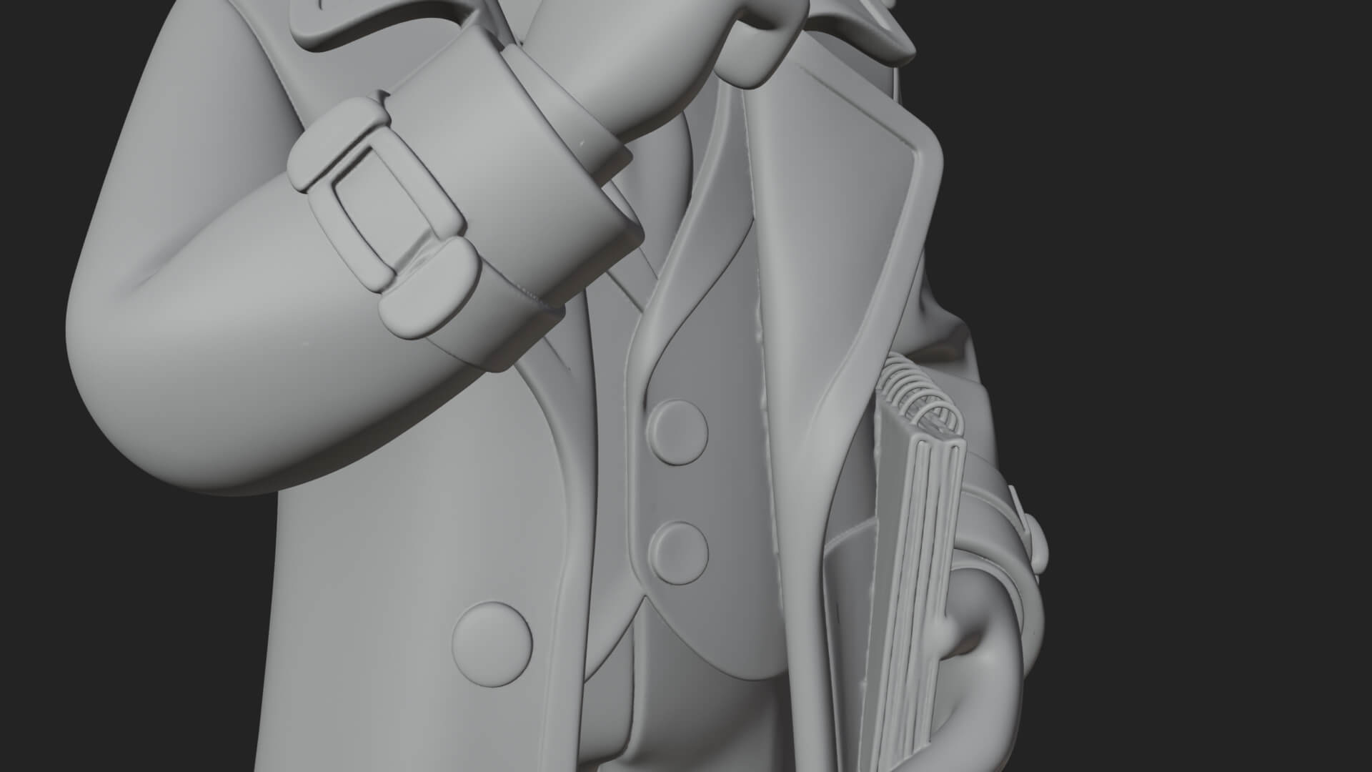 Detective Man Statue Design 6 3D Print Model 3D Model