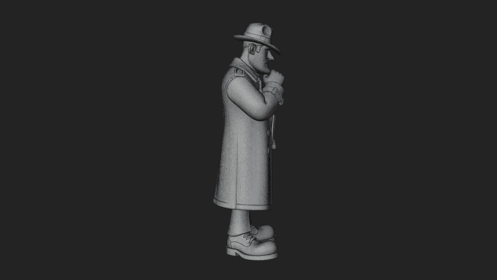 Detective Man Statue Design 6 3D Print Model 3D Model