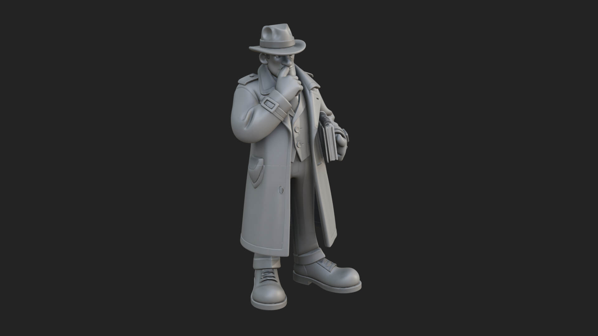 Detective Man Statue Design 7 3D Print Model 3D Model