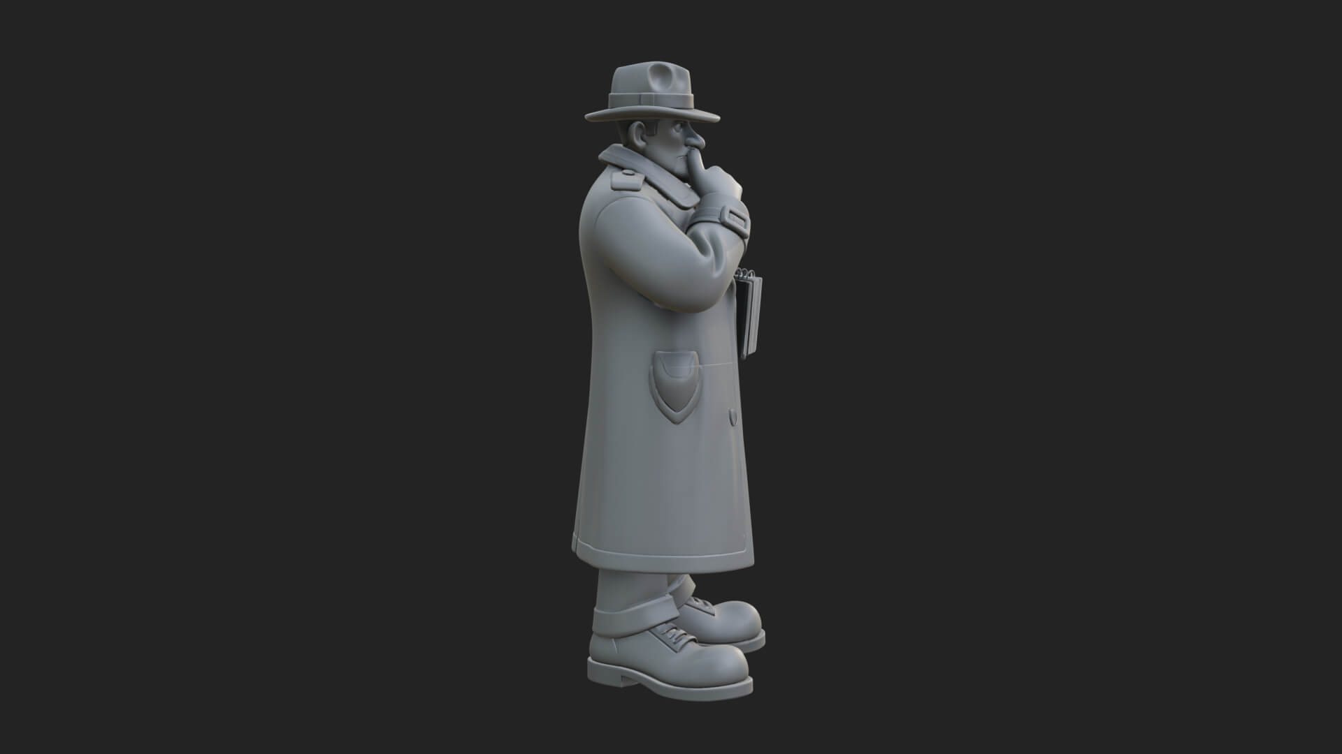 Detective Man Statue Design 7 3D Print Model 3D Model