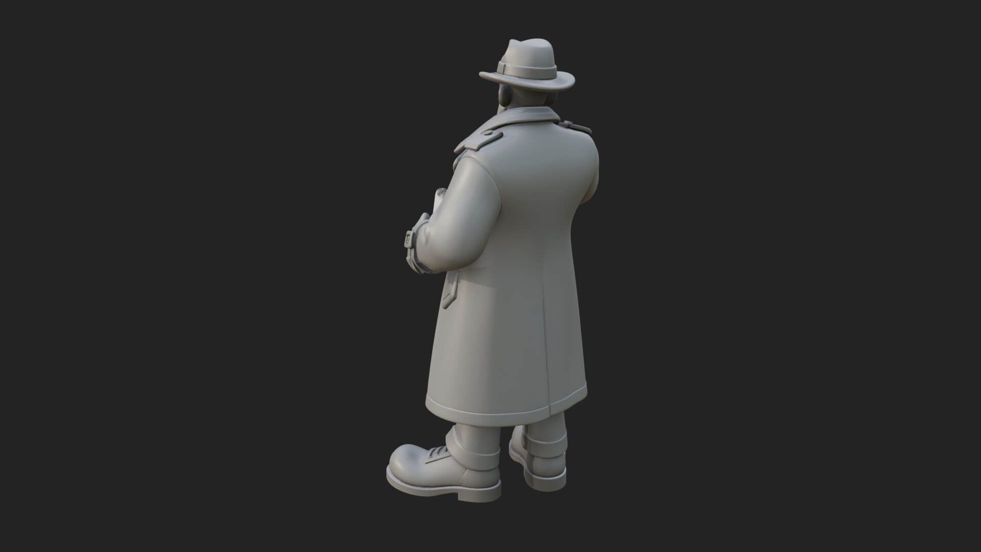 Detective Man Statue Design 7 3D Print Model 3D Model