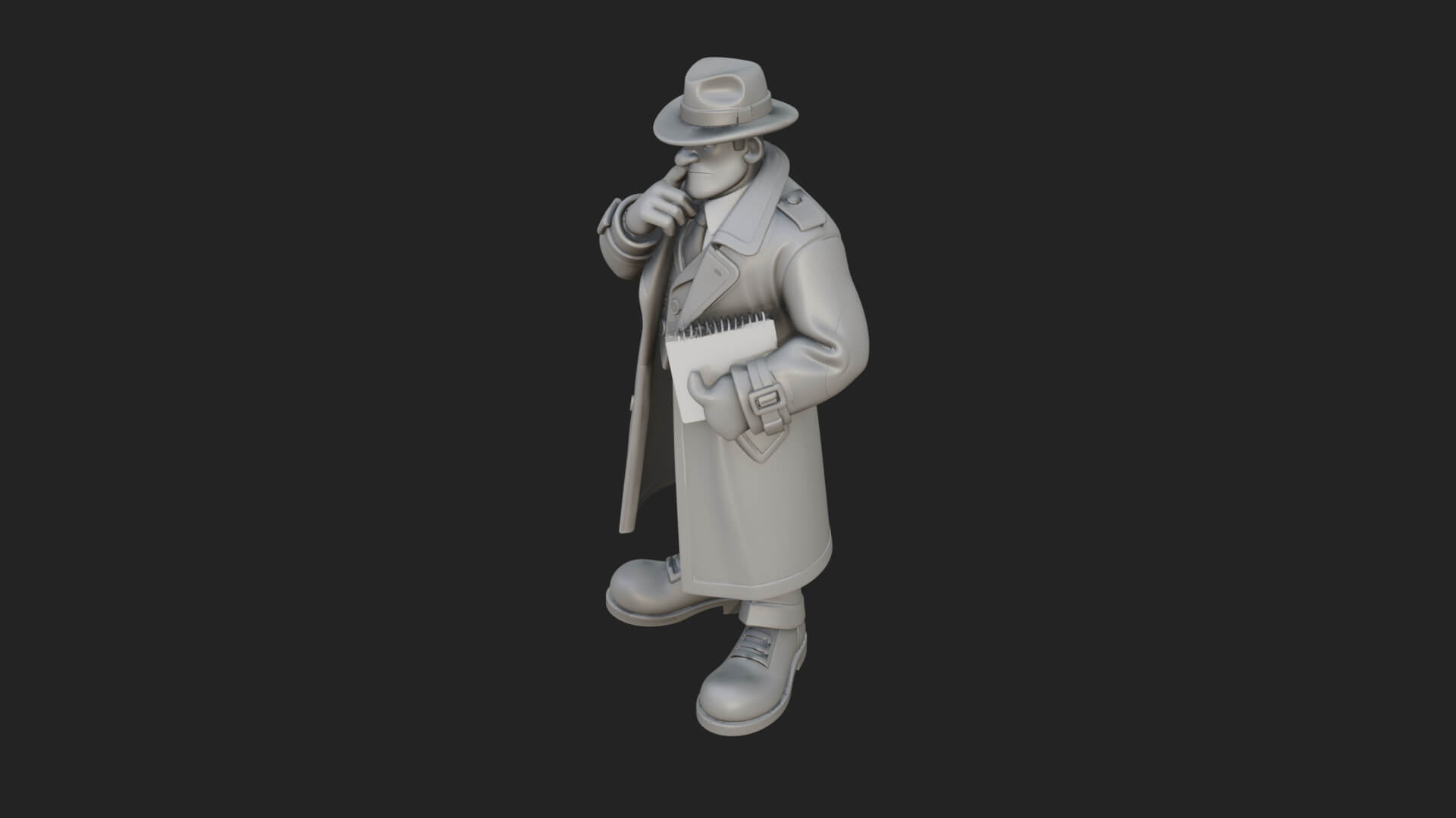 Detective Man Statue Design 7 3D Print Model 3D Model