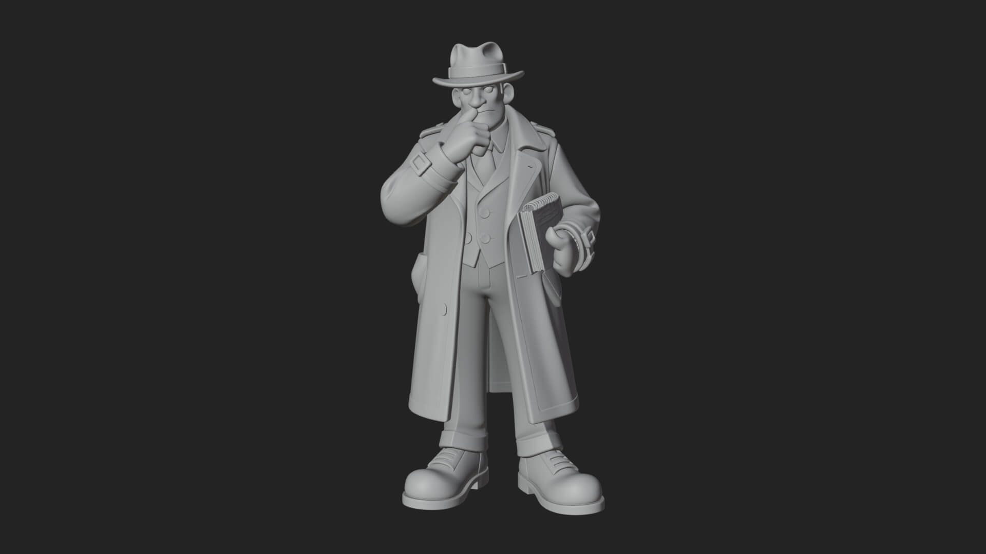 Detective Man Statue Design 7 3D Print Model 3D Model