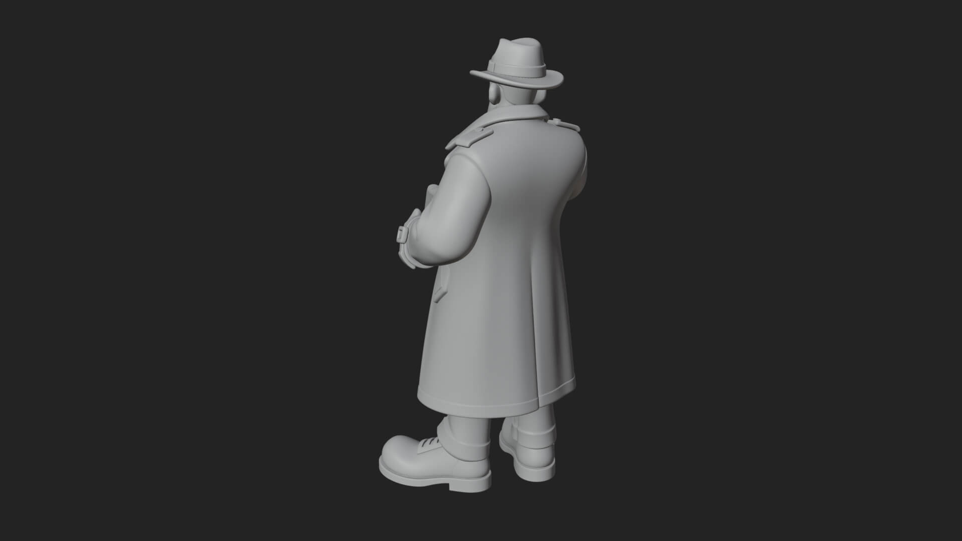 Detective Man Statue Design 7 3D Print Model 3D Model