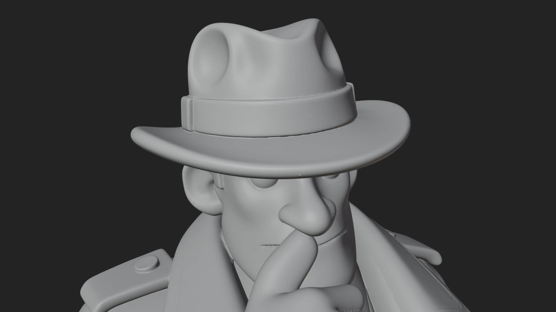 Detective Man Statue Design 7 3D Print Model 3D Model
