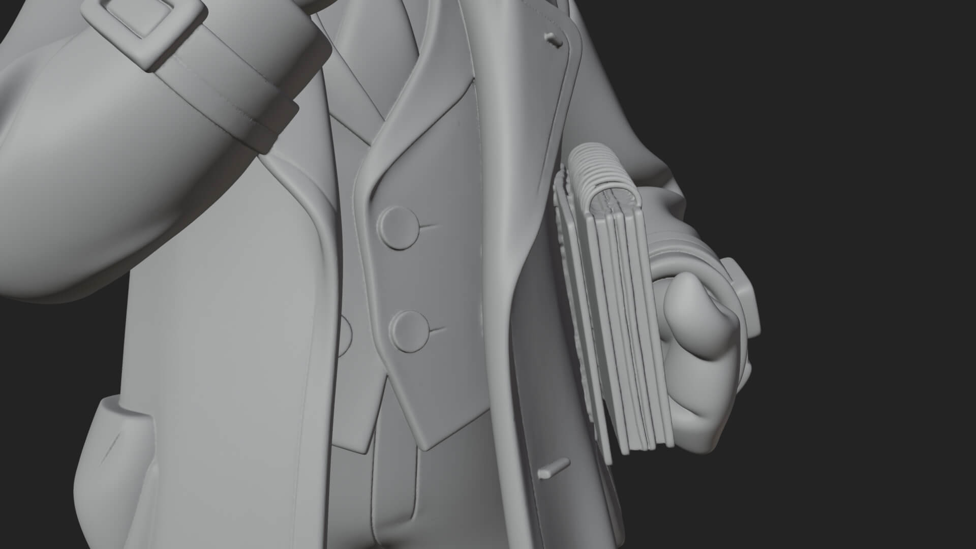 Detective Man Statue Design 7 3D Print Model 3D Model