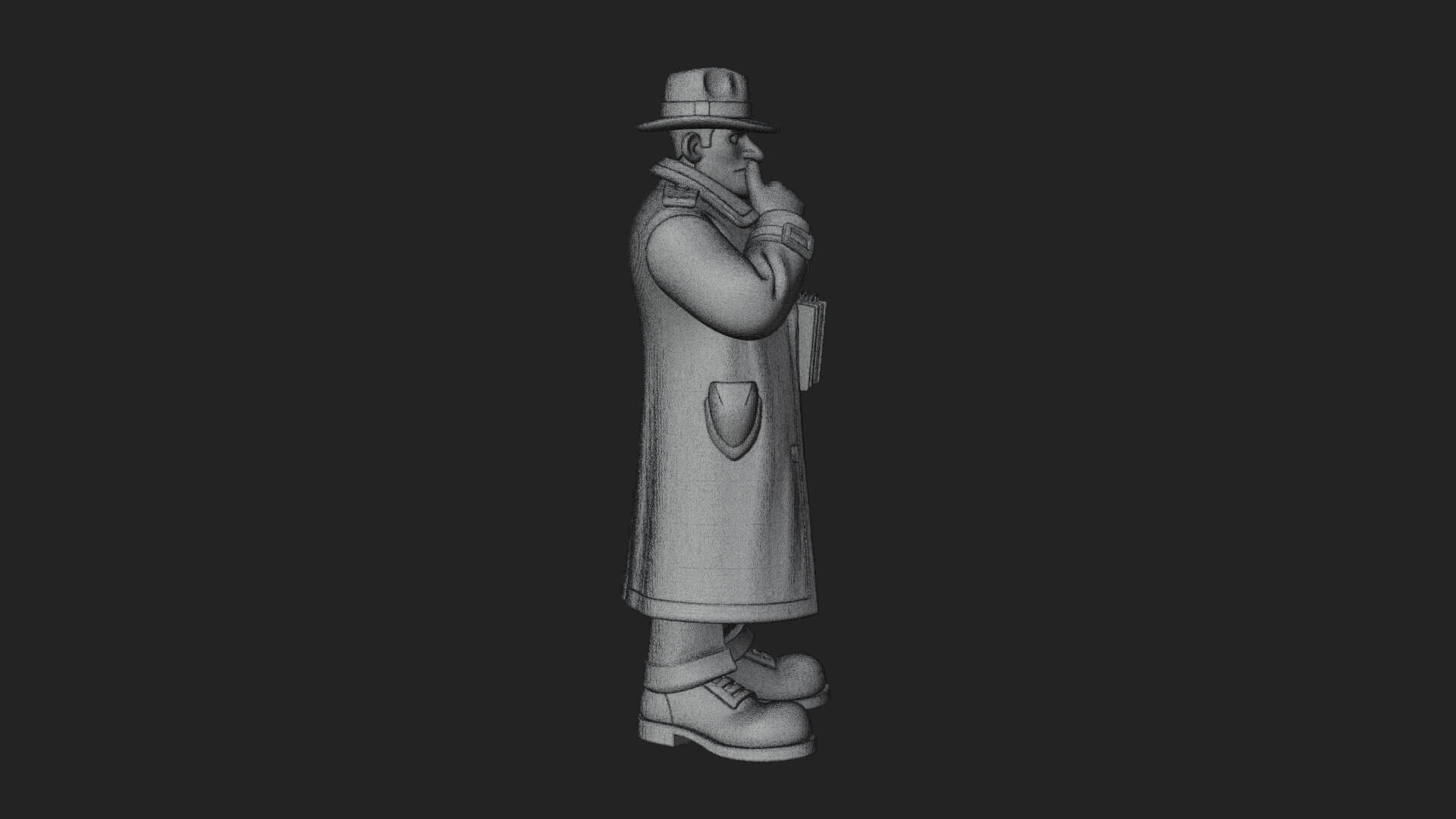 Detective Man Statue Design 7 3D Print Model 3D Model
