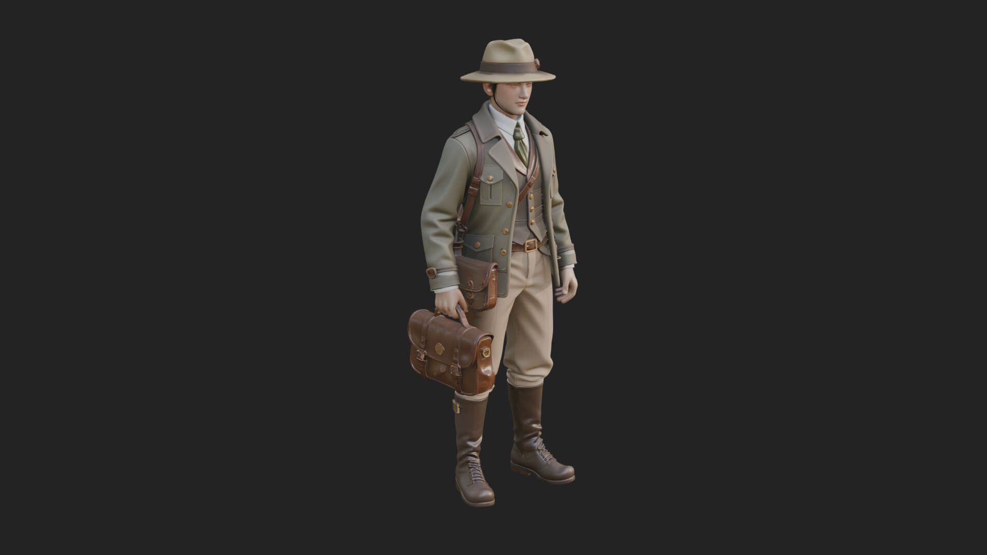 Detective Man Statue Design 8 3D Print Model 3D Model