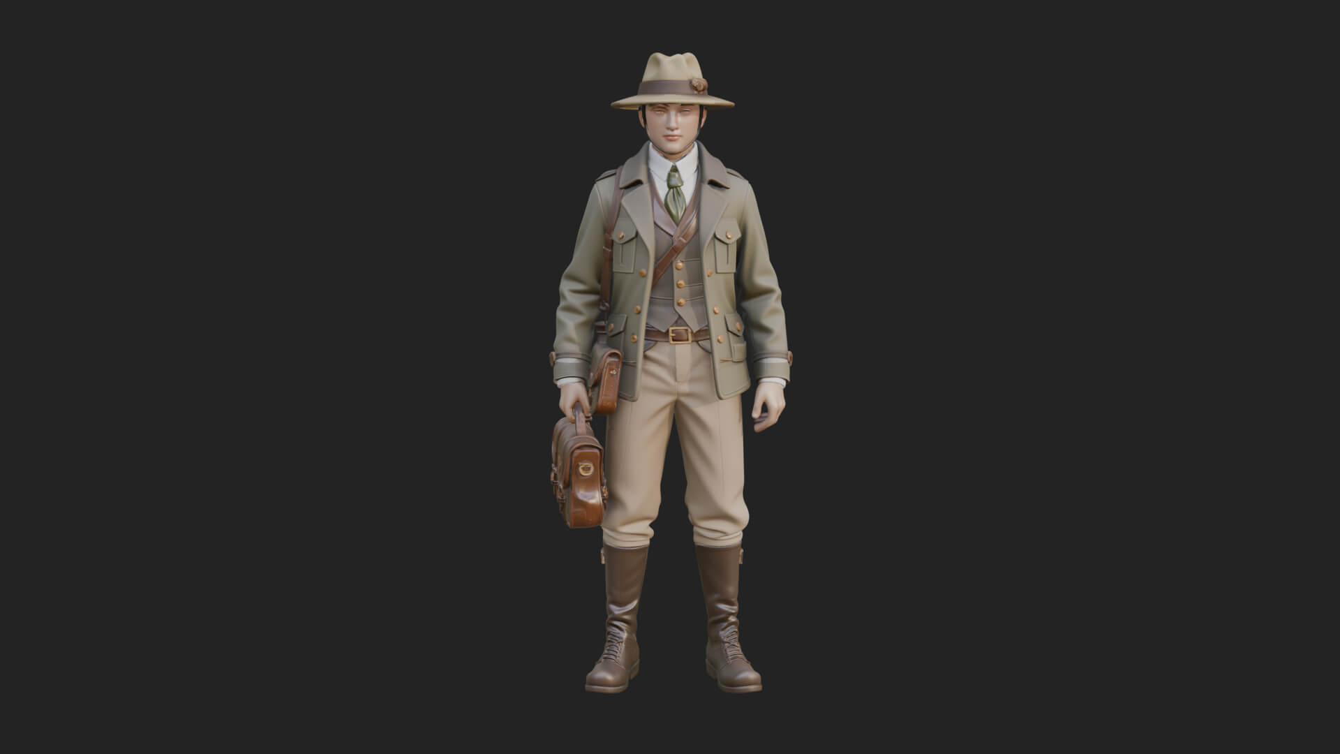 Detective Man Statue Design 8 3D Print Model 3D Model