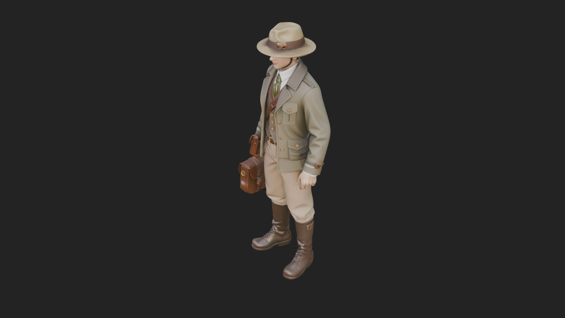 Detective Man Statue Design 8 3D Print Model 3D Model