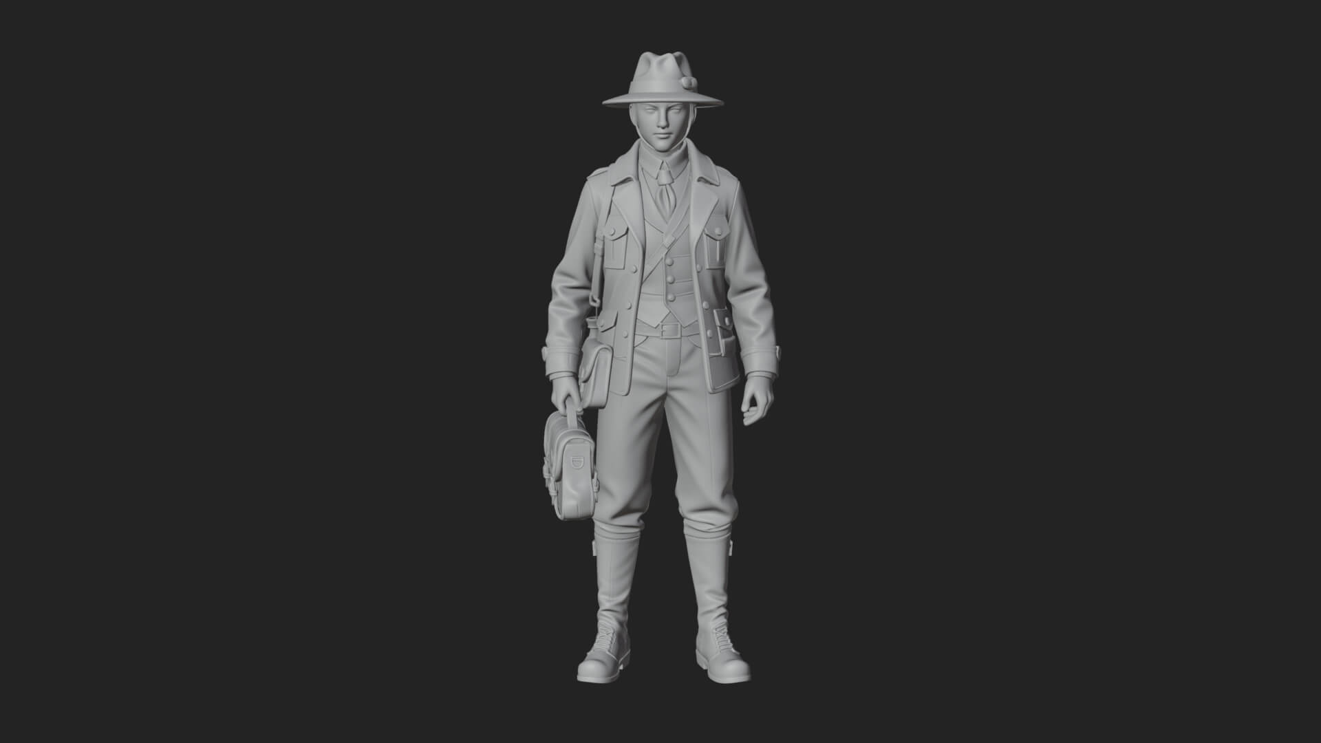 Detective Man Statue Design 8 3D Print Model 3D Model