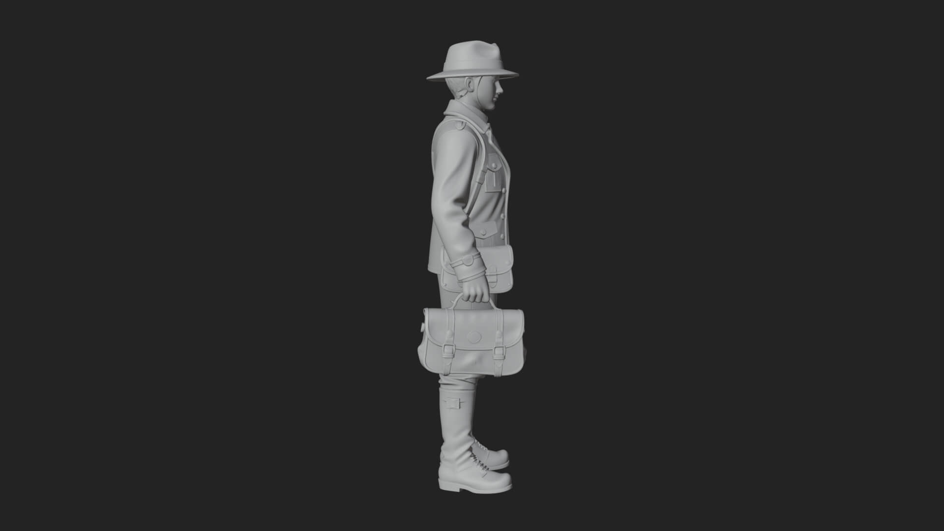 Detective Man Statue Design 8 3D Print Model 3D Model