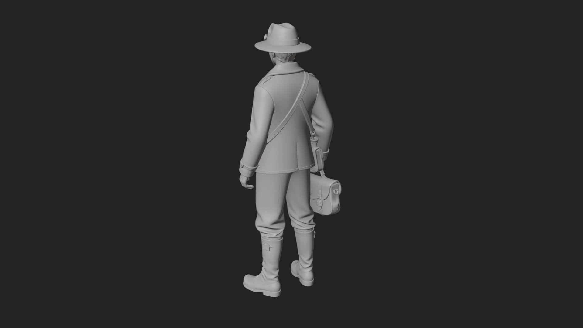 Detective Man Statue Design 8 3D Print Model 3D Model