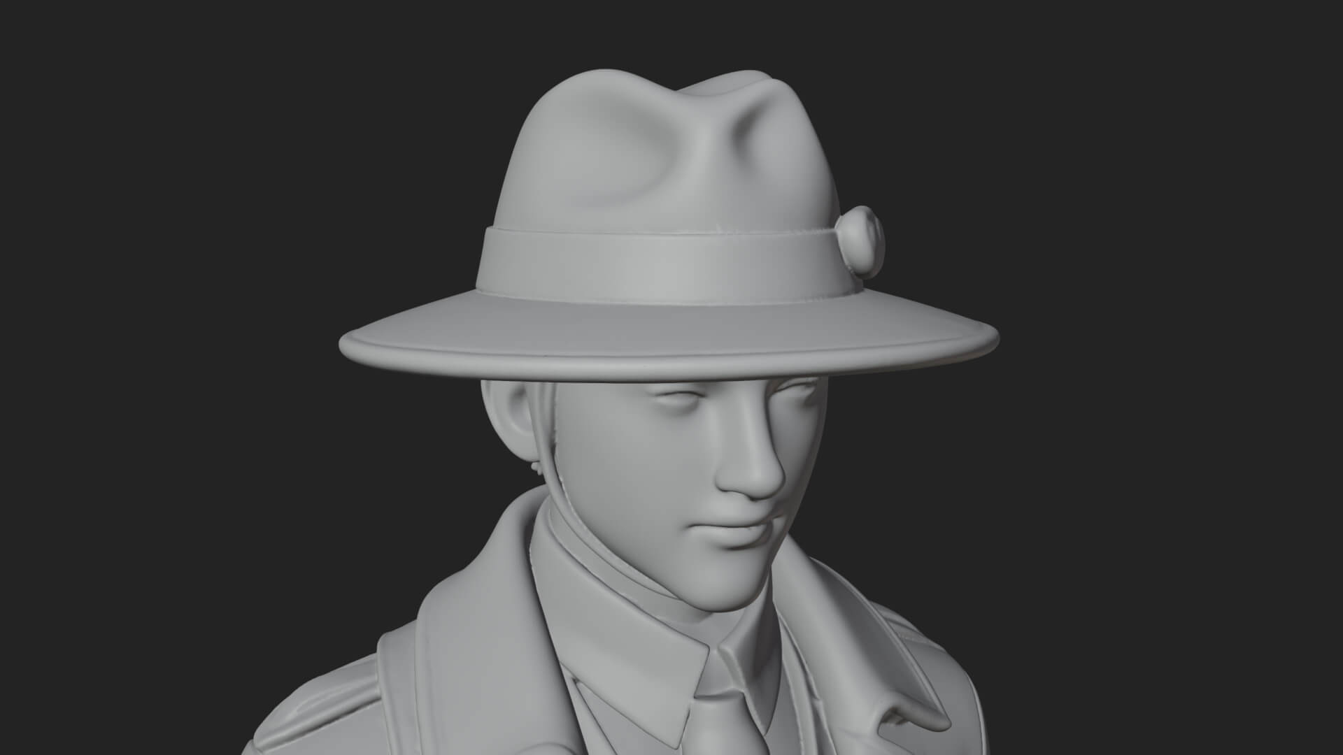 Detective Man Statue Design 8 3D Print Model 3D Model