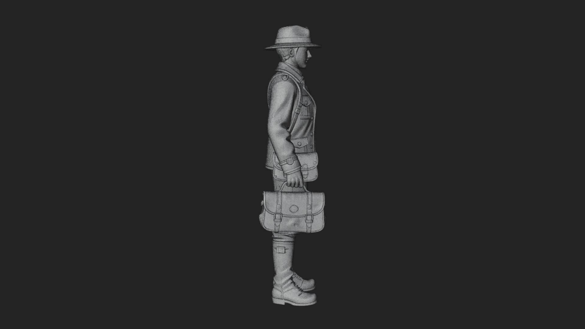 Detective Man Statue Design 8 3D Print Model 3D Model