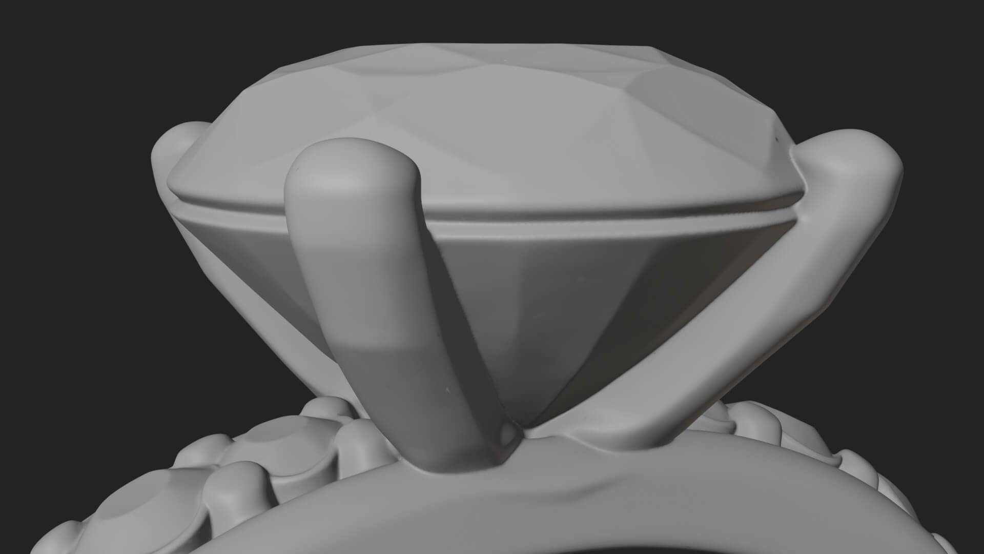 Diamond Ring on Cushion Model Design 1 3D Print Model 3D Model