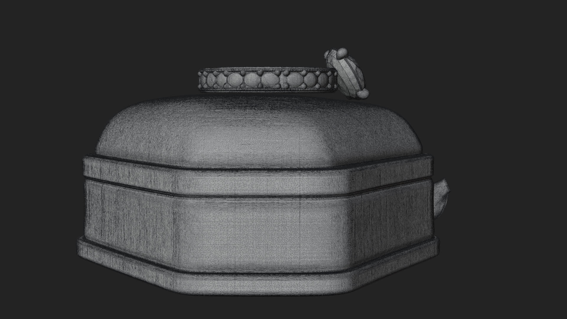 Diamond Ring on Cushion Model Design 4 3D Print Model 3D Model