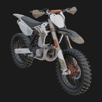 Dirt Bike Motorcycle Model Design 1 3D Print Model