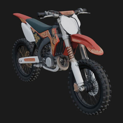 Dirt Bike Motorcycle Model Design 10 3D Print Model