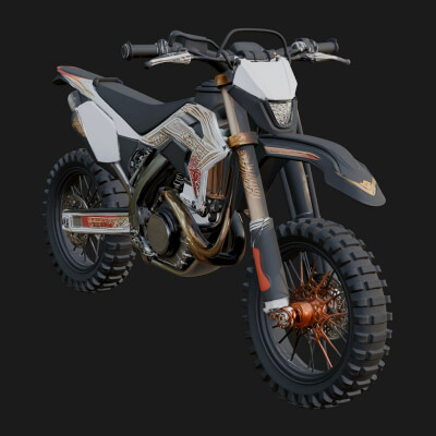 Dirt Bike Motorcycle Model Design 11 3D Print Model