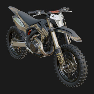 Dirt Bike Motorcycle Model Design 13 3D Print Model