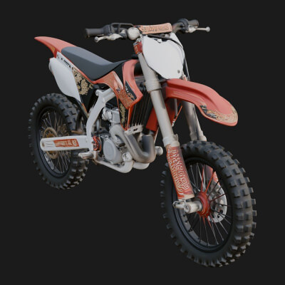 Dirt Bike Motorcycle Model Design 14 3D Print Model