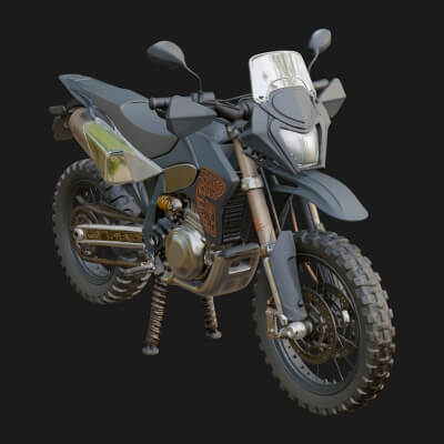 Dirt Bike Motorcycle Model Design 15 3D Print Model