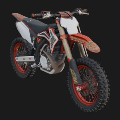 Dirt Bike Motorcycle Model Design 2 3D Print Model