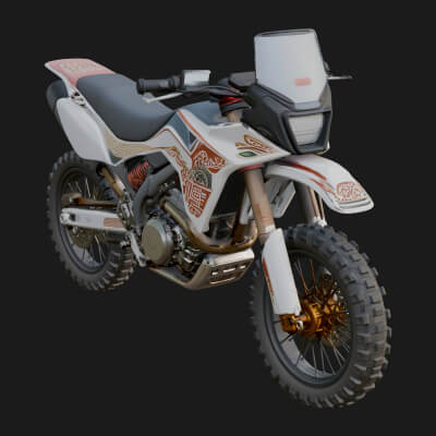 Dirt Bike Motorcycle Model Design 3 3D Print Model