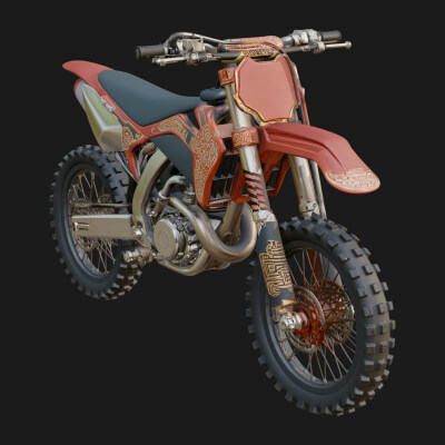 Dirt Bike Motorcycle Model Design 5 3D Print Model